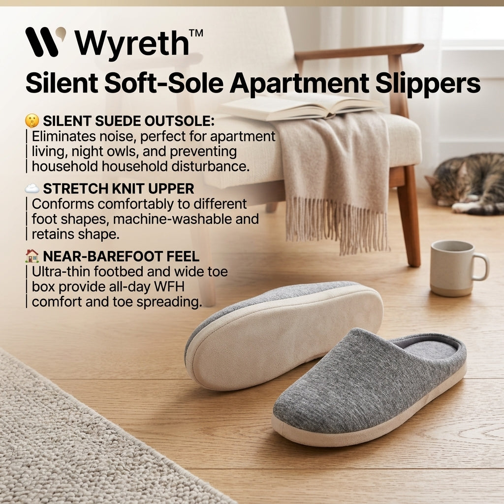 Wyreth™ Silent Soft-Sole Apartment Slippers