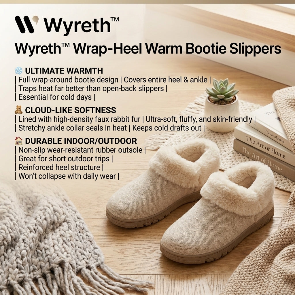 Wyreth™ Wrap-Heel Warm Bootie Slippers